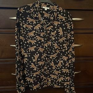 Beach Lunch Lounge Top Cheetah L